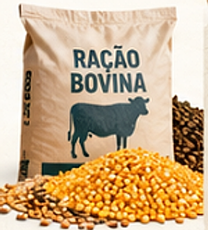 Saco de ração bovina com milho